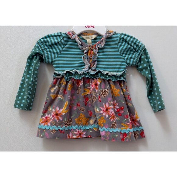Matilda Jane Once Upon A Time Quizzical Striped/Floral Tunic Baby Girl Long Slee - Picture 1 of 4